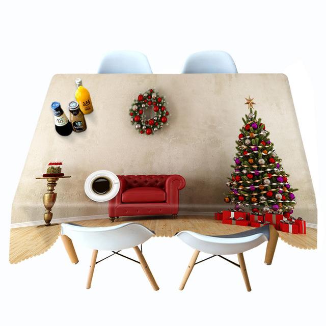 Weihnachtstischdecke Klavier und Weihnachtsbaum Dekorationsmuster Rechteckige Runde Tischdecke Dicke Baumwollabdeckung Handtuch