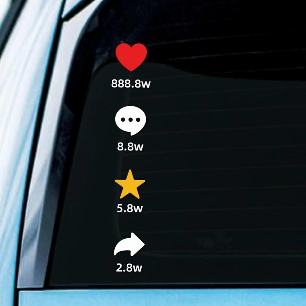 Sunproof Like Comment Favorite and Share Stickers Car DIY Rear Window Car Decorative Car Stickers