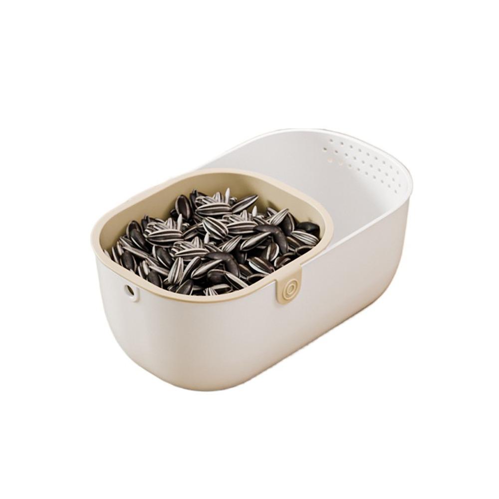 Drainable Double-Layer Fruit Drain Basket Thickened Dried Fruit Box Snack Storage Box  Kitchen