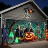 1pc Terrifying Halloween Garage Banner - 157x71 Inches, 2D Designzyc