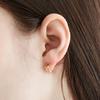 [925 SILVER] Baby Ribbon One Touch Earring