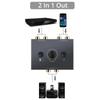 RCA Stereo Audio Switcher Audio Selector Splitter Audio Selector Switch Box with Mute and Switch Compatible with Active R/L 2(1)-in-1(2)-Out One-Key