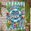 Tin Metal Sign Welcome Pool Summer Art Rustic Vintage Bar Cafe Garage Decor