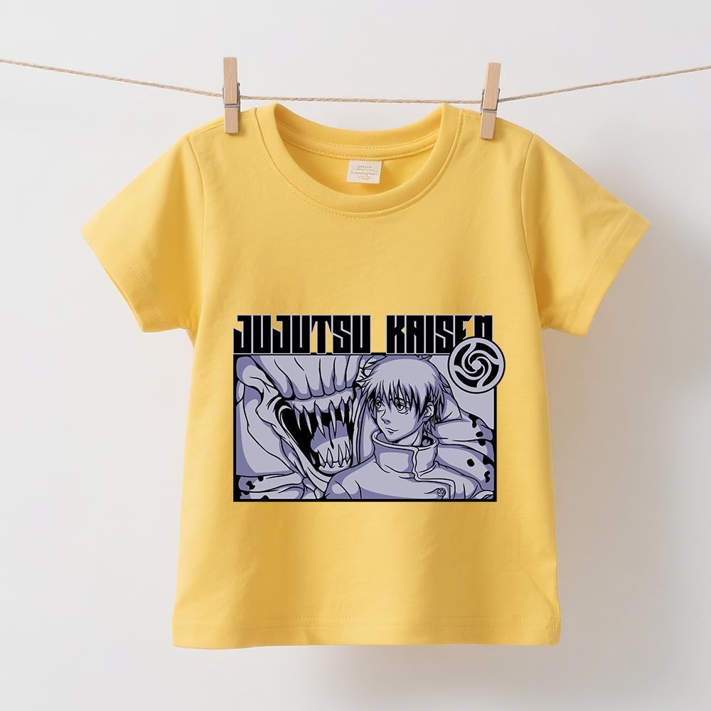 Jujutsu Kaisen Yuta X Rika Anime Print Cotton T Shirt for Boys Girls Kids Summer Casual Short Sleeve Top
