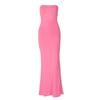 2024 Western Style Sexy off-Neck Tube Top Dress Women Rope Backless Long dress Tie Rope