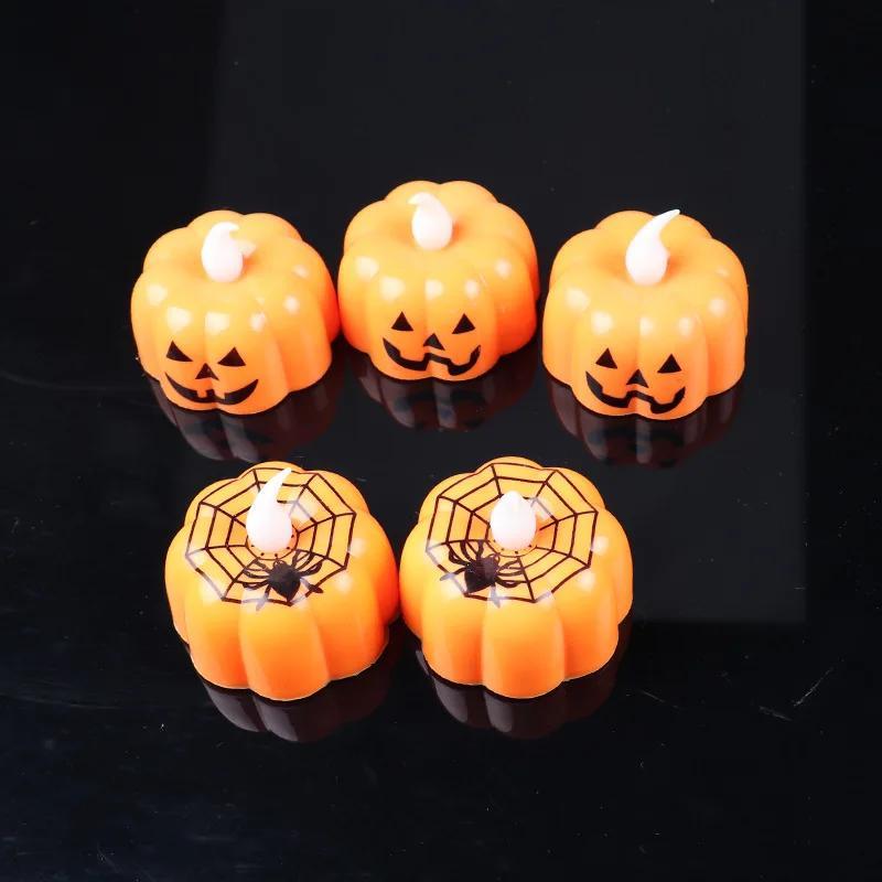 2025 New Halloween Party Pumpkin Lantern Ornaments Decorations Led Electronic Lights Glowing Pumpkin Candle Lights