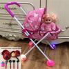 Baby Girl Doll Stroller with Light and Sound - Pretend Play Birthday Gift