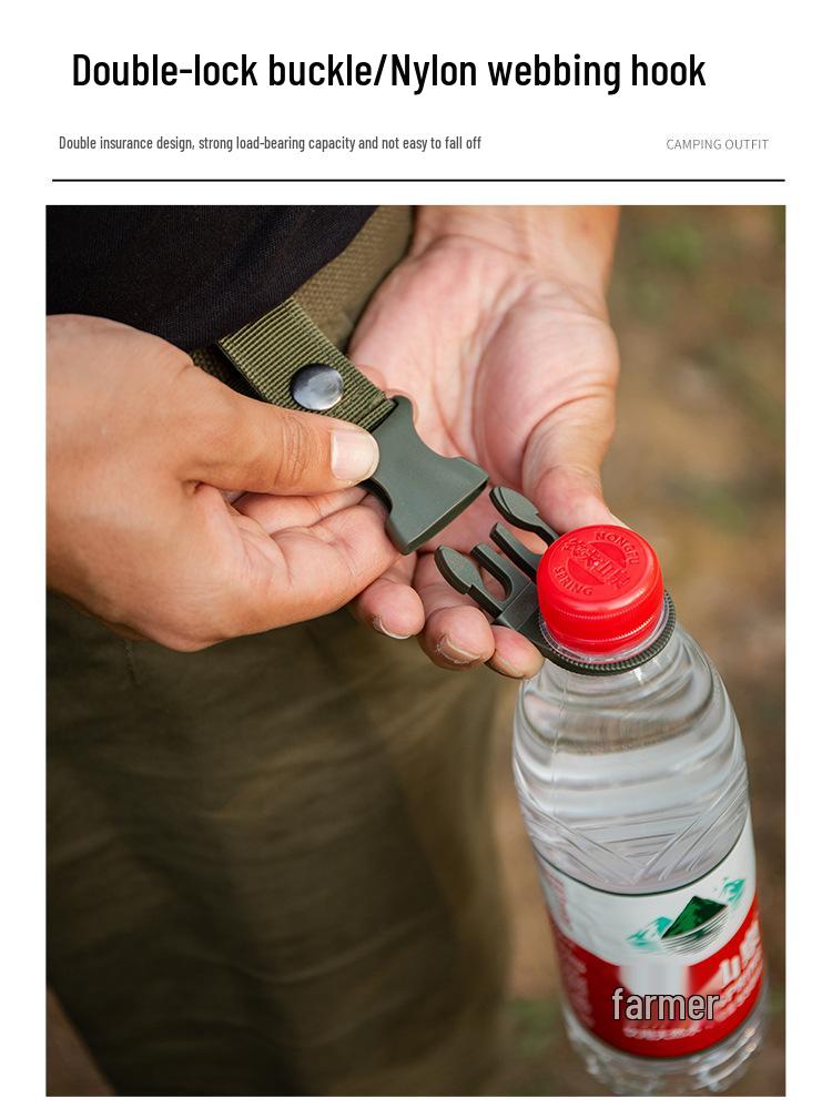 Multifunctional Nylon Water Bottle Carabiner Clip - Portable Outdoor Quick Hanger