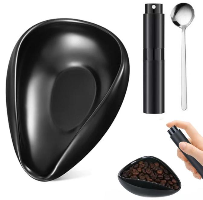 Coffee Bean Measuring Cup: Ceramic Scale for Beans & Powder, Green Roasted Sample Display Dish