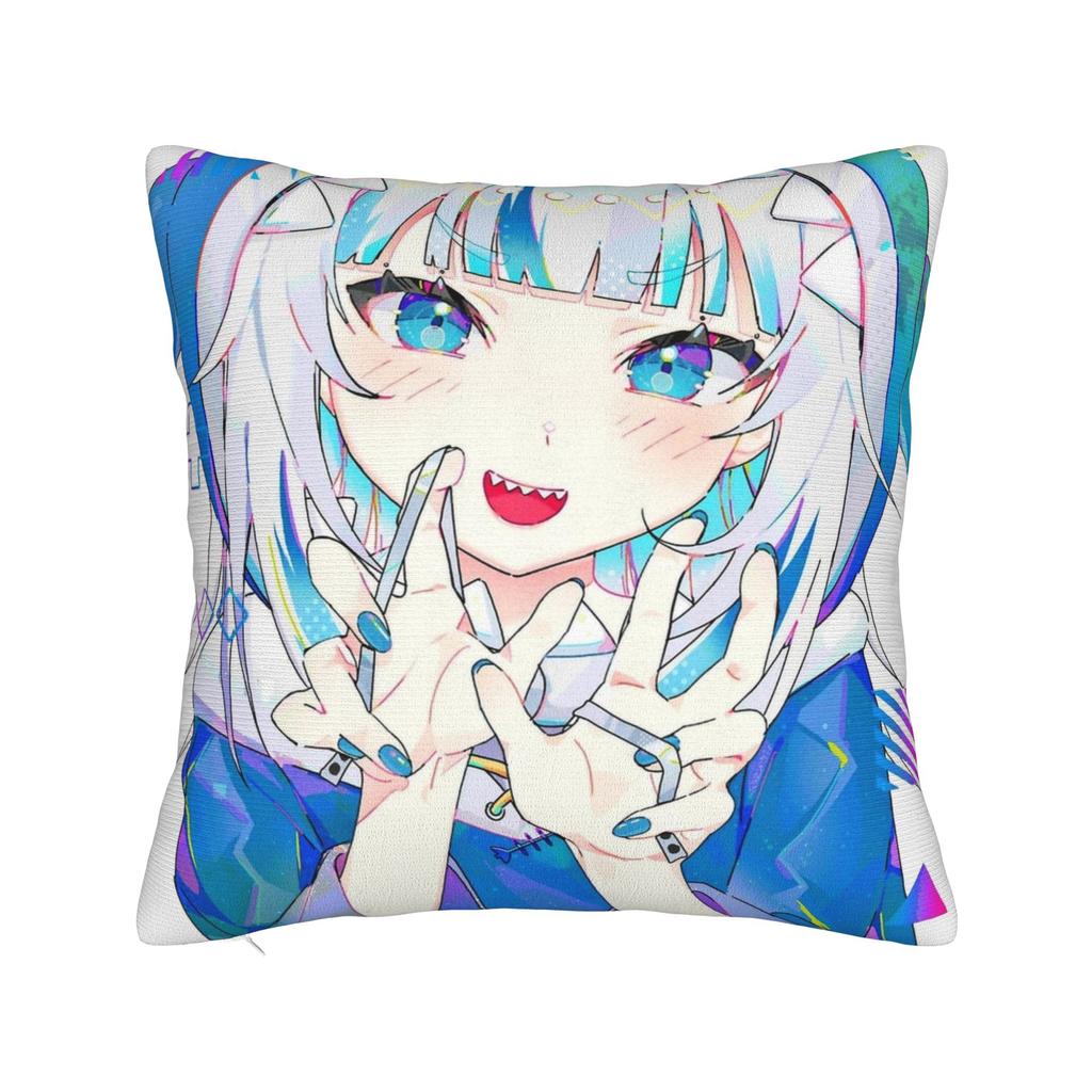 Hololive Gawr Gura Pillowcase Soft Polyester Cushion Cover Decoration Throw Pillow Case Cover Sofa Square 45X45cm