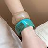 Buntes Unregelmäßiges Breites Armband Minderheiten Design Geometrischer Handring Retro Acryl Armreif Täglich
