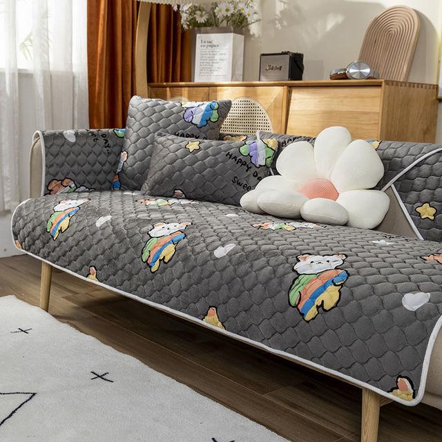 Thick Plush Sofa Cushion Four Seasons Non -Slip Thermal Insulation Sofa Towel Milk Velvet Cushion Universal Sofa Decoration Cover
