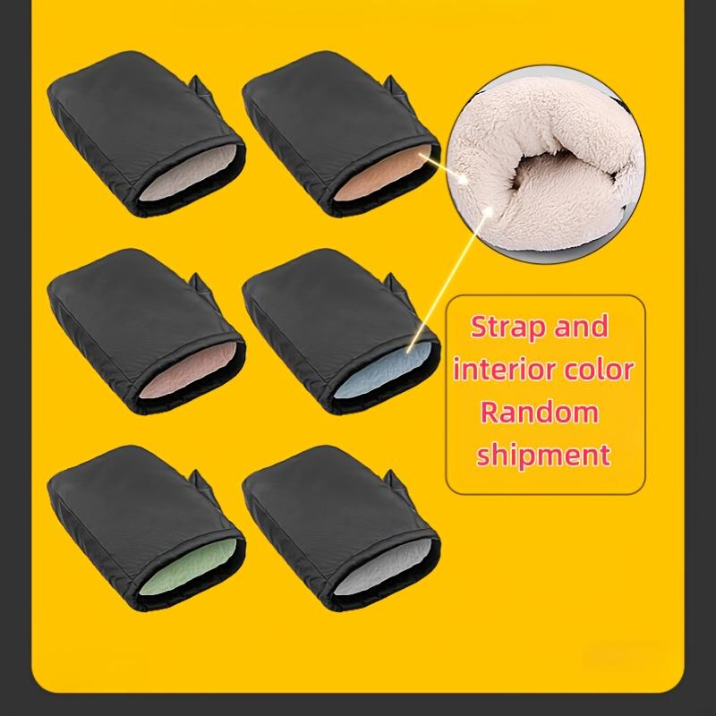 Motorcycle Handlebars Heavy-Duty PU Leather Thick Warm Grip with Buckle Strap Closure