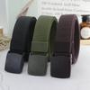 Men'S And Women'S Plastic Automatic Buckle Canvas Belt, Metal-Free Anti-Allergic Military Training Wide Jeans Belt