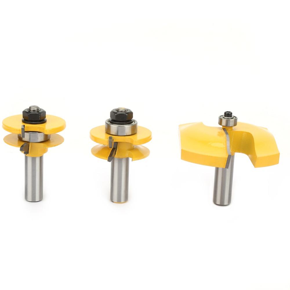 3pcs Cemented Carbide Router Bit Set 1/2 Inch Shank Woodworking Router Bits Woodwork Milling