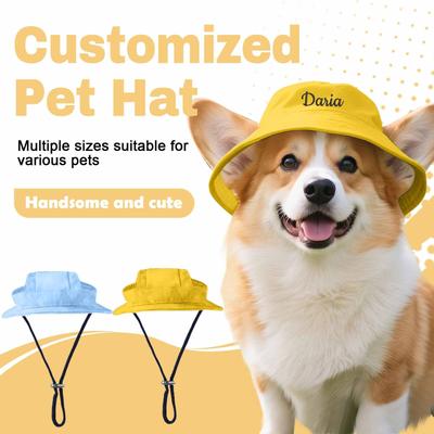 Personalized Custom Embroidered Pet Name Sun Hat Spring And Summer Outdoor Hat Pet Cat Dog Sun Hat Small Dog Sun Hat