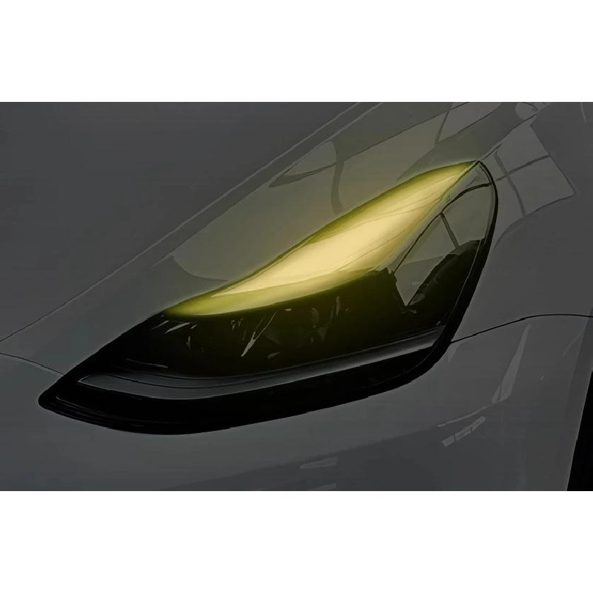 For Tesla Model3/Y Car Headlight Color-changing Film Daytime Running Lights Light Color-changing Film Car Sticker Modification