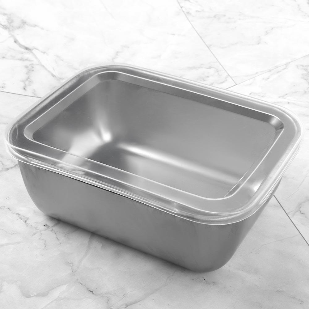 with Plastic Cover Stainless Steel Food Storage Box Rustproof Food Container  Sausage