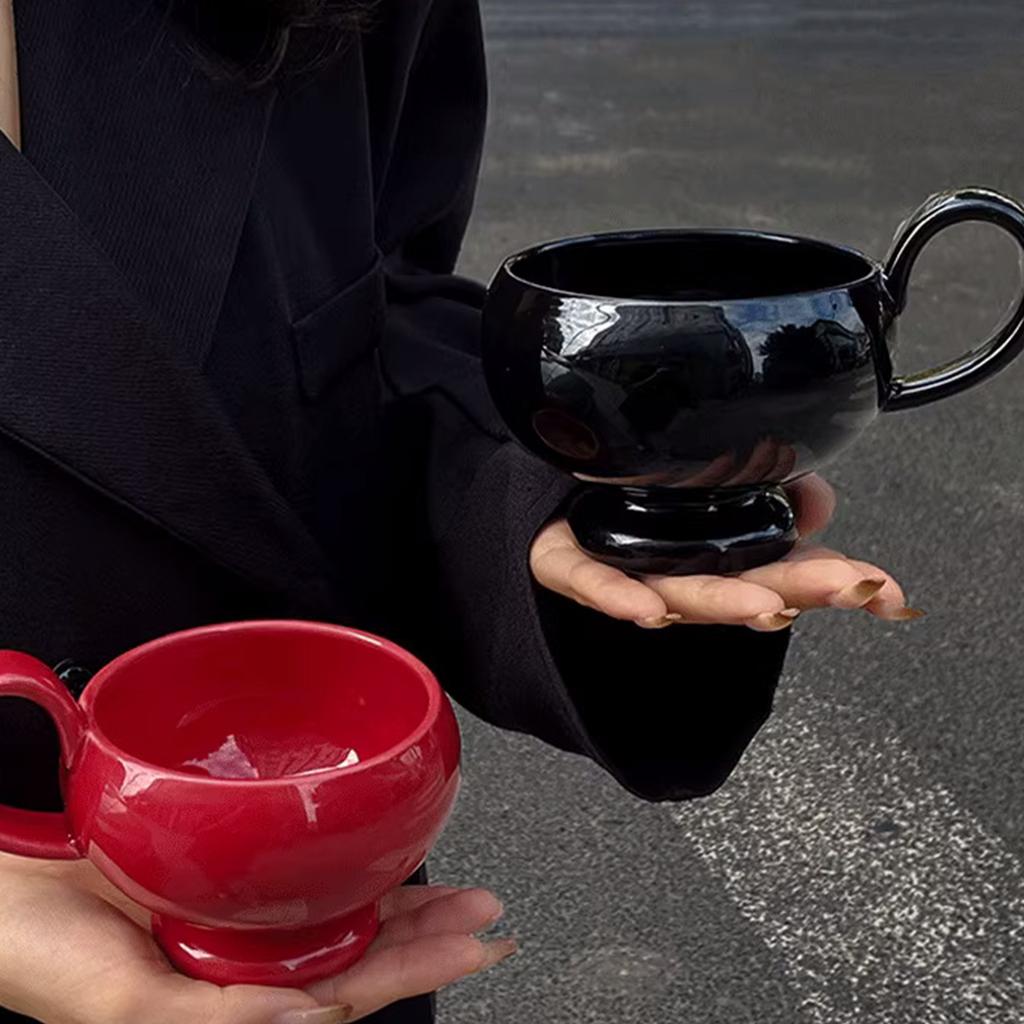 Aladdin Style Ceramic Coffee Mug 280ml With Carrying Handle Ins Design Drinkware For Home Office And Outdoor Use