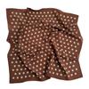 Retro Mocha Polka Dot Silk Scarf Women's Small Square Scarf Versatile Neck Premium Spring and Summer New Printed Scarf