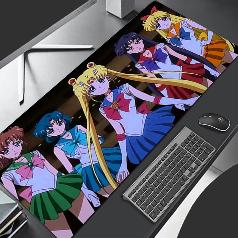 Mouse Pad Xl Lockedge Large Gaming Accessories Computer Gamer Keyboard Rug Mouse Mat Desk Ssailor Mmoon Girl Mousepad For Gift