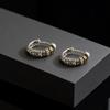 Creative Unique Design Textured Metal Chunky Hoop Earrings for Men Fashion Hiphop Party Piercing Jewelry Gifts