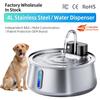 Automatic Wireless Pet Water Fountain 4L Large Capacity Stainless Steel Rechargeable Drinking Dispenser for Cat Dog