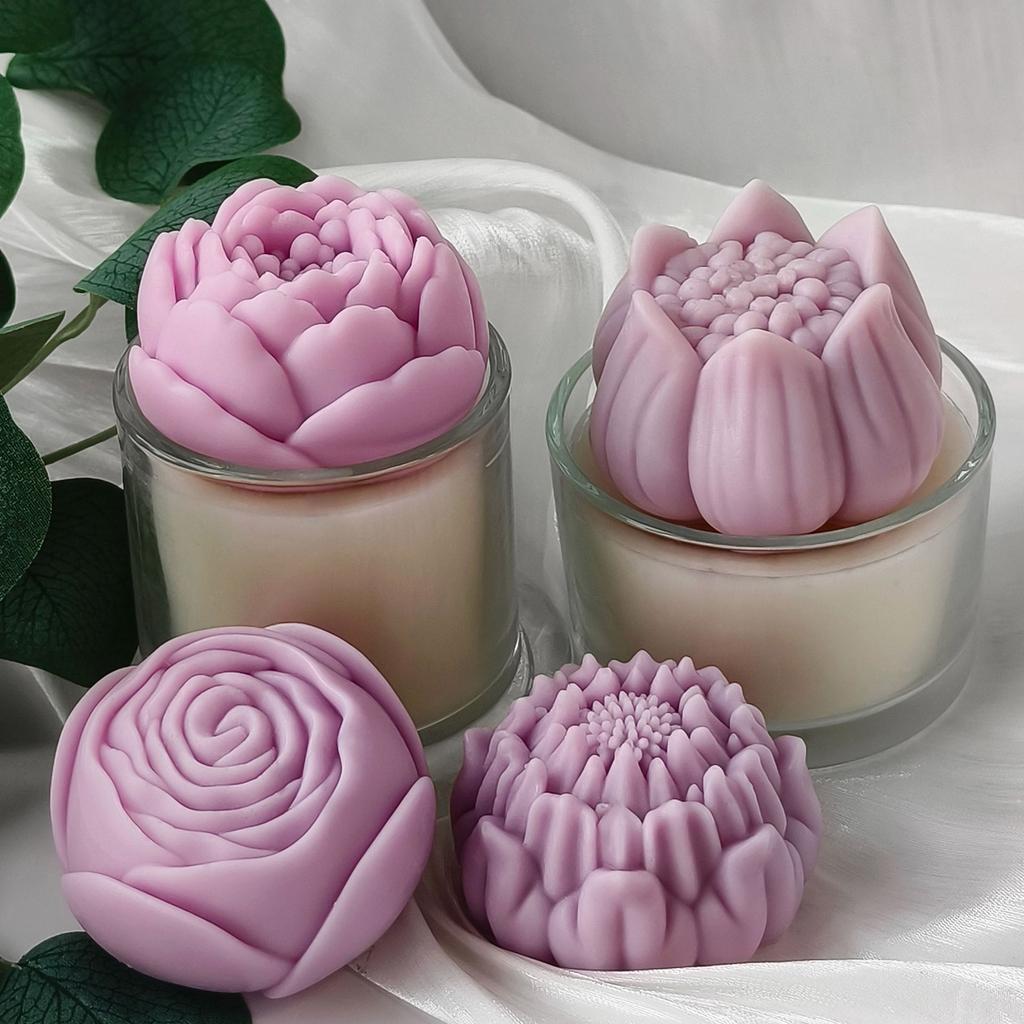 DIY Crafts and Handmade Soap Making Mold Flexible Flower Shape Candle Silicone Molds For DIY Crafts And Home Decoration