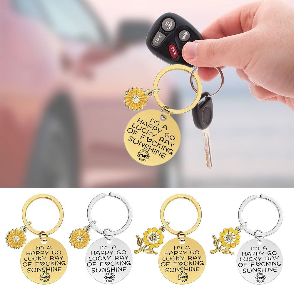 

Stainless Steel Friendship Keyring Inspirational Sunflower Keyring Replacement Charm Keychain 1