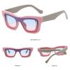 European American Retro Square Sunglasses Personalized Thick Frame Unisex Classic Splicing Color Trendy Glasses