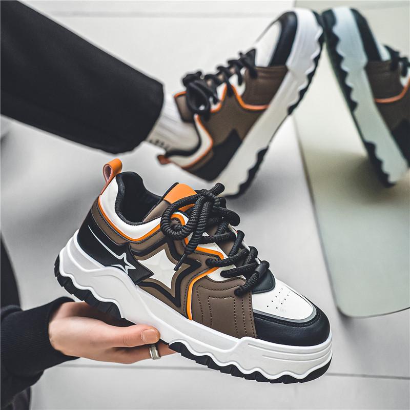 Men's Shoes Wild Casual Board Shoes Niche Youth Sports Increase Small White Shoes