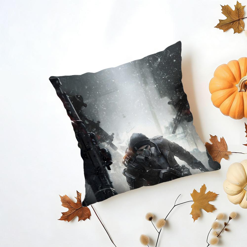 Tactical T-Tom C-Clancy'S T-The D-Division 2-2 Cushion Cover Washable Linen Pillowcase Soft For Daily Sofa Bed Home Room Decor