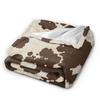 Braune Kuhmuster-Decke für Erwachsene Kinder Leicht Weich Warm Flauschig Überwürfe Flanell-Fleece-Decken für Bett Sofa Couch Reise