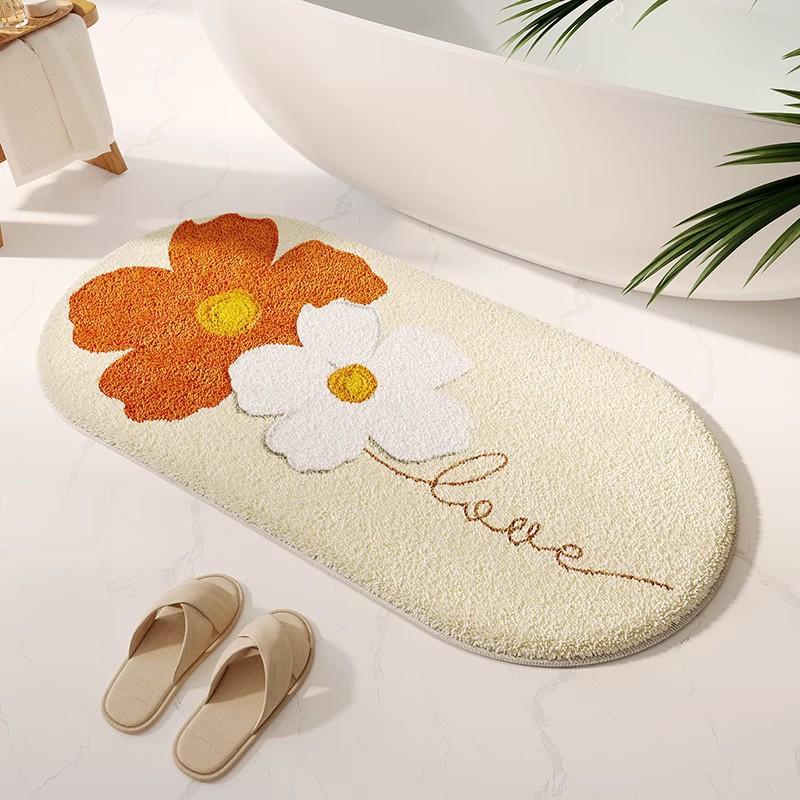 Absorbent Monster Bathroom Floor Mat Bathroom Floor Mat Imitation Cashmere Door Mat Non-slip Mat Household Bedroom Carpet Door Mat