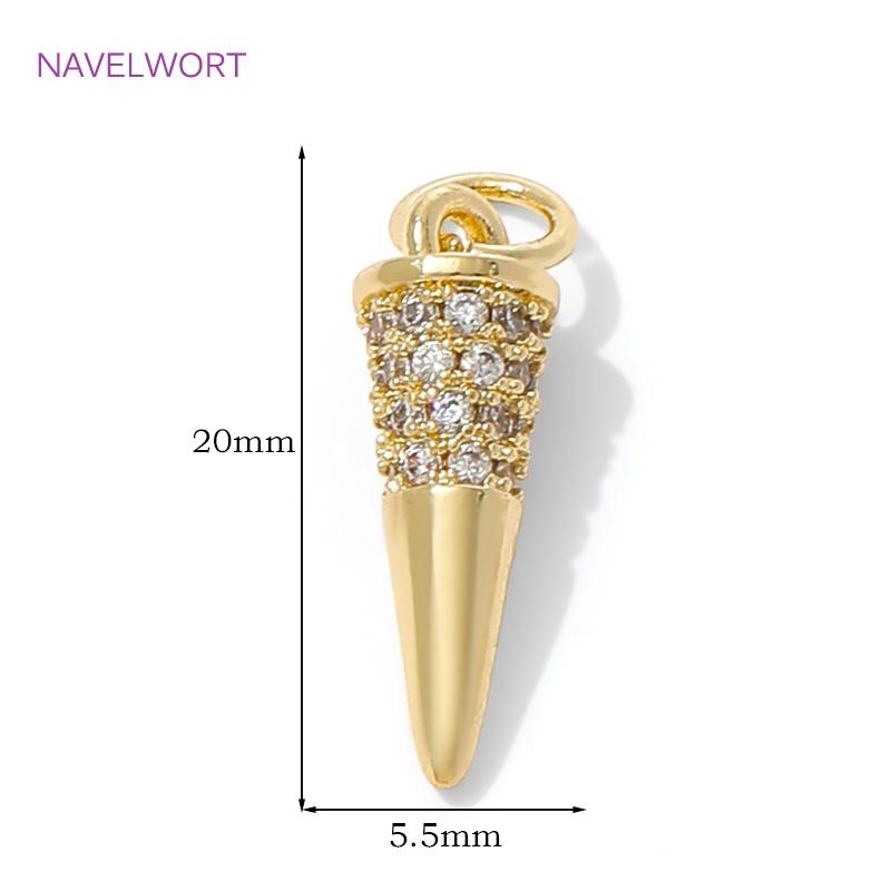 

1/2/4Pcs Brass Charm Pendant 18K Gold Plated Cone Spike Pendant Charm For Jewelry Making,Necklace Accessories,DIY Jewelry 1 piece