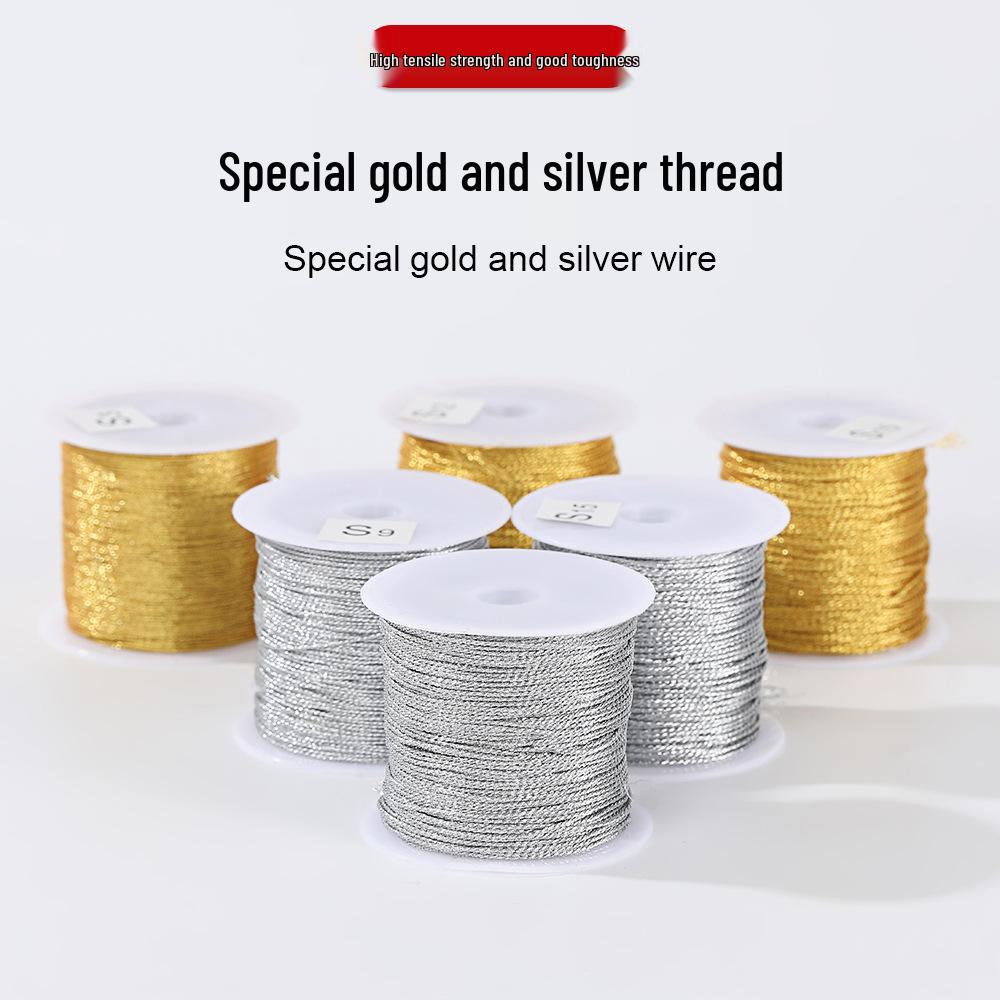 

Браслет ручной работы из плетеного золота и серебра: Ожерелье из золотой нити 369 прядей и плетеный шнурок 3 strands (0.2mm, ~140m) серебряный