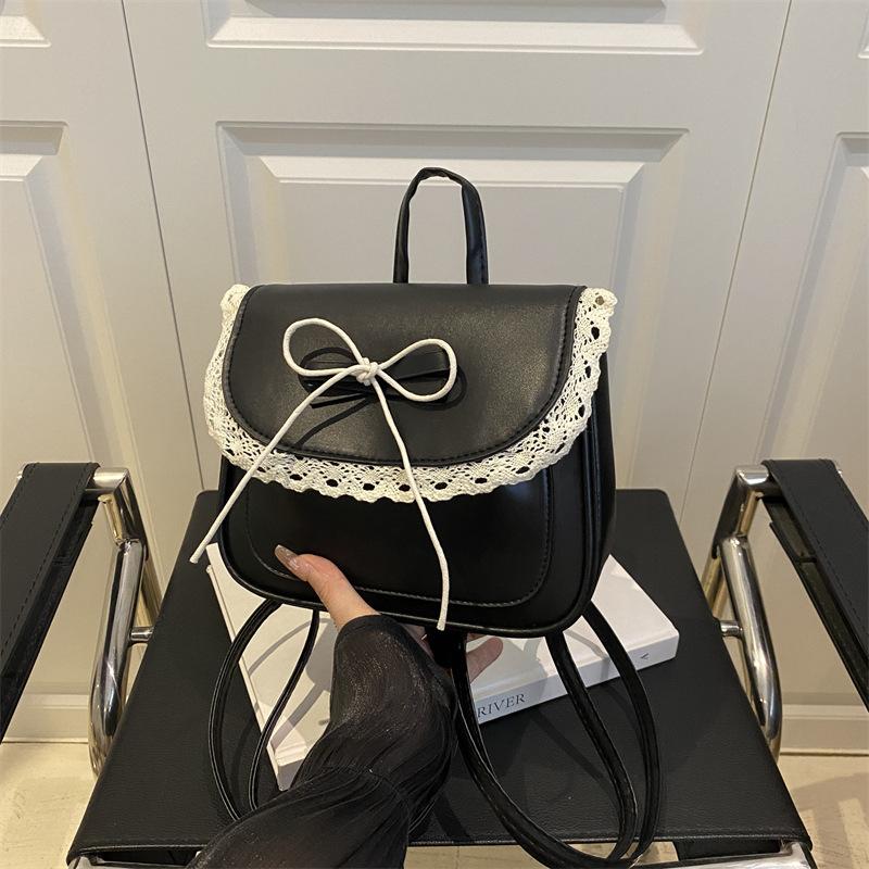 2025 Sweet lace stylish simple design bow foreign casual shoulder crossbody portable small square bag