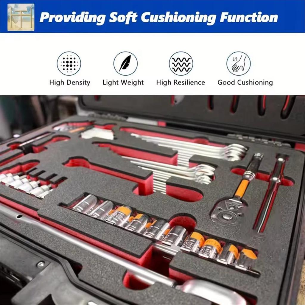 Toolbox Foam, Cuttable Polyurethane Foam Sheets,Toolbox Organization & Shock-Absorbing Foam 400x330x25mm,2PCS