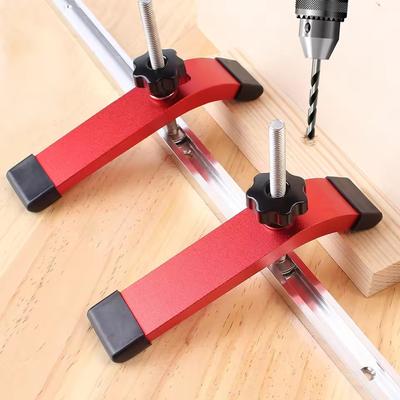 Schnellspannklemme T-Nut mit T-Bolzen und Schiebern Aluminiumlegierung Holzbearbeitungsklemmen für Oberfräsen Bohrmaschinen CNC