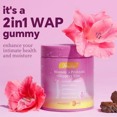 Gomitas Probióticas LEEFAR Her Juicy Feminine - Solución Todo en Uno con Prebióticos y Mezcla de Probióticos Lactobacillus para el Equilibrio del pH y la Sequedad Femenina