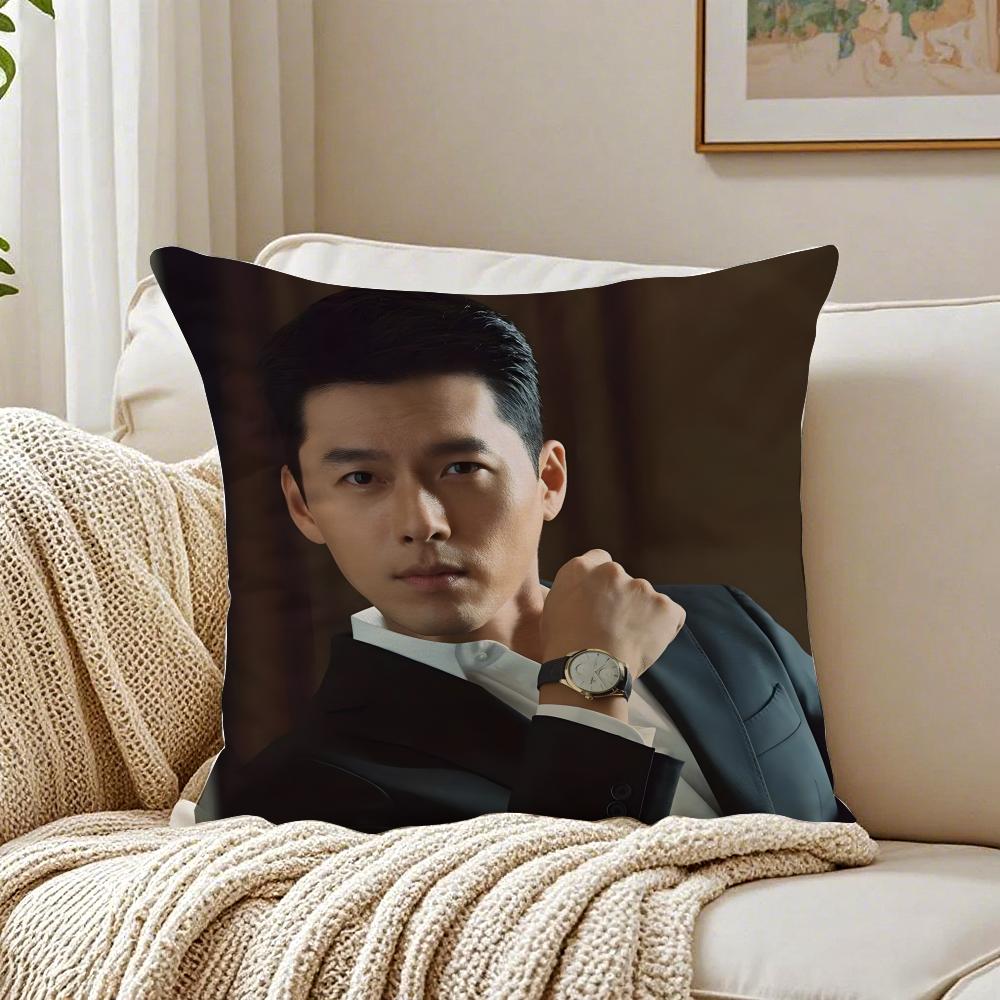 Famous Korean Actor HHyun BBin Cushion Cover Linen Pillowcase Soft for Sofa Bed Home Room Decor