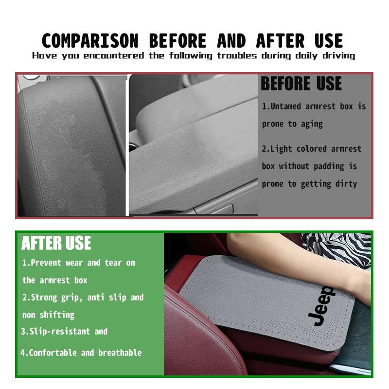 APK6  Universal Car Seat Armrest Pad Center Console Arm Rest Mat For Jeep Cherokee Patriot Liberty Wrangler JK JL Commander