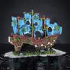 Resin Ship Aquarium Decoration Fish Tank Ornament Sinking Ship Hideout Cave Landscaping Supplies For Fish Shrimp And Aquatic Pet