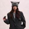 Y2K Cat's Ears Knitted Hat Star Woolen Hat Cute Warm Cap  Women