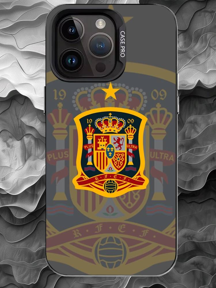 

S-Spanish flag Phone Case For iPhone 17 16 15 14 13 12 11 Pro Max Plus Silver Matte Black Cover iPhone12