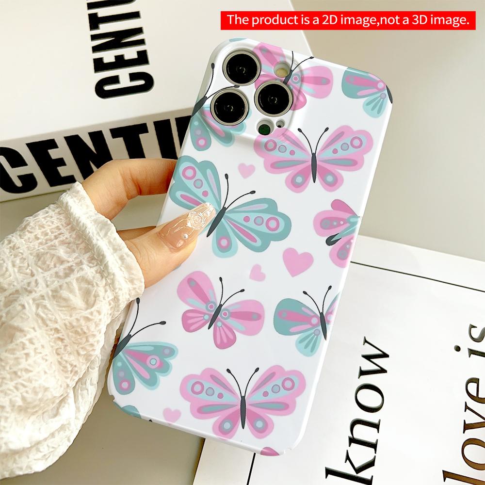 Pastel Butterflies & Hearts Phone Case All inclusive film hard phone case, compatible with iPhone 18 Pro Max 17 16 15 14 13 12 11
