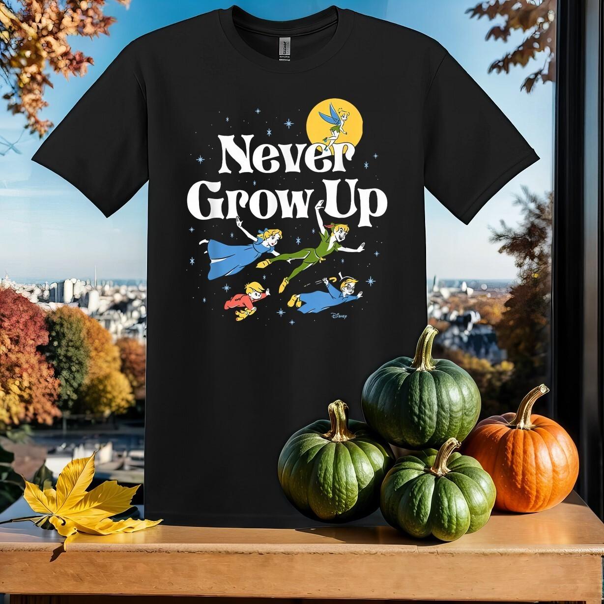 Vintage Never Grow Up Peter Pan T-Shirt Mens Womens Tees Top T Shirt Mens Womens Tees Top Men Women Unisex Tshirt SY862 L