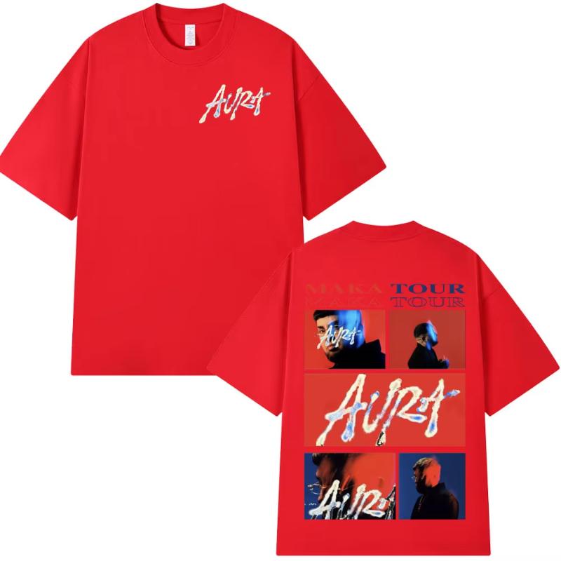 Rapper Maka Aura 2025 Tour Merch T Shirts Unisex Women Fashion Hip Hop Tshirt Summer Casual Cotton Short Sleeve T Shirt Streetwear