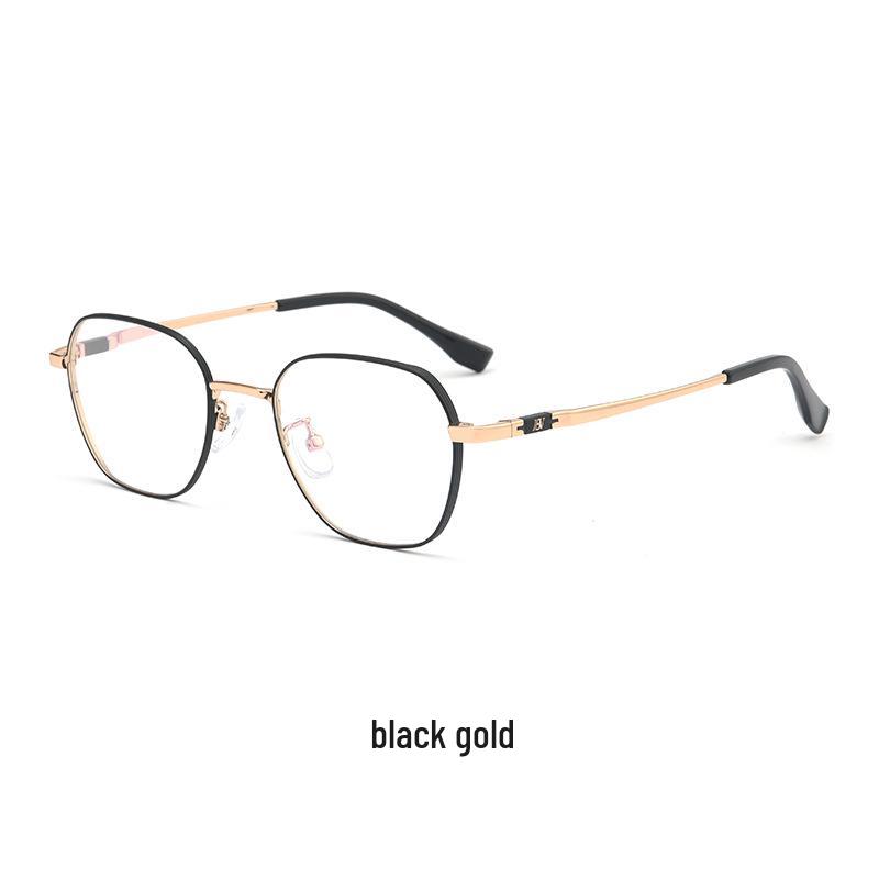 Bestfen BW9905B Retro Polygonal Titanium Wide Rim High-Power Myopia Eyeglass Frame