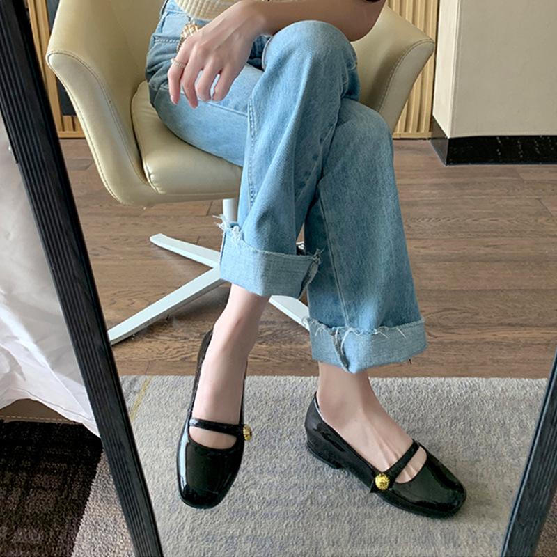Grape mother Studiolee French platform small leather shoes round head thick heel Mary Jane single shoes women's 2025 new spring